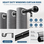 Vinmora™ Single Curtain Rods for Windows 32 to 120 - Premium Curtain & Window Hardware by Vinmora™