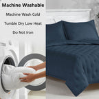 Vinmora™ Fullqueen Comforter Set All Season 3 Piece Navy - Premium Comforter Set by Vinmora™