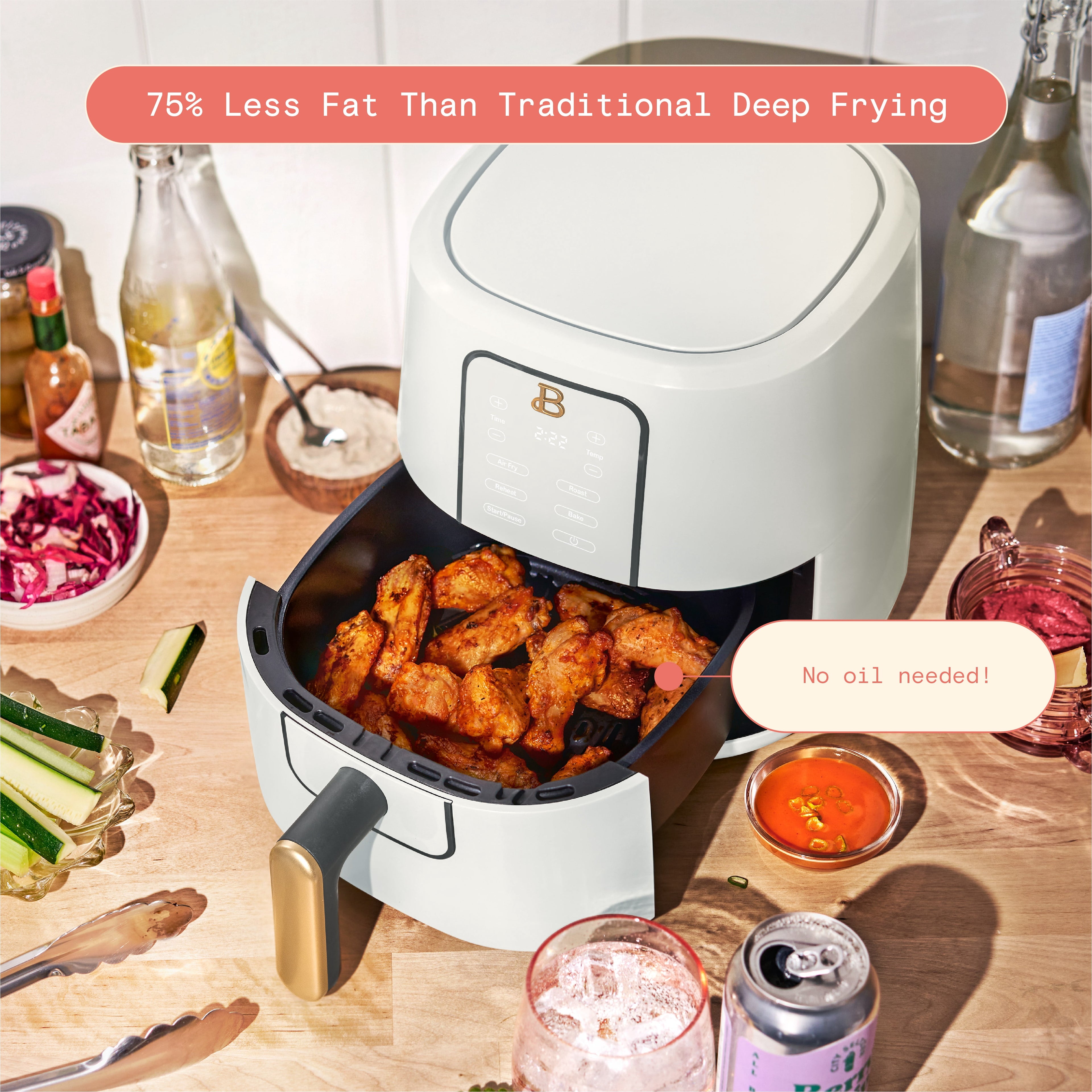 Vinmora™ 3 Qt Air Fryer with TurboCrisp Technology, EverGood - Premium Kitchen Appliance by Vinmora™