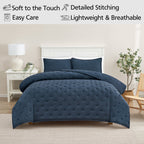 Vinmora™ Fullqueen Comforter Set All Season 3 Piece Navy - Premium Comforter Set by Vinmora™