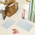 Vinmora™ Floral Block Scallop 2 Piece Bath Rug Set - Premium Bedding & Home by Vinmora™