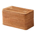 Vinmora™ Brown Rattan Organizer Basket with Lid - Premium Bedding & Home by Vinmora™