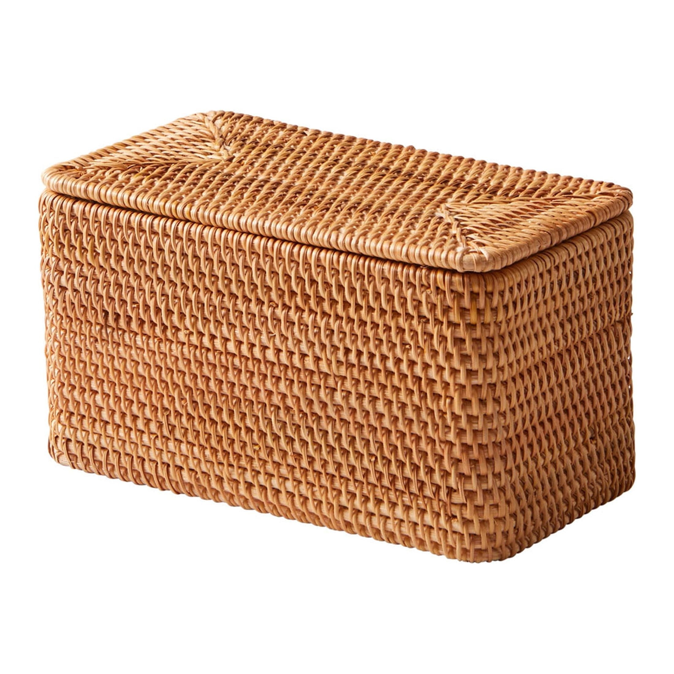 Vinmora™ Brown Rattan Organizer Basket with Lid - Premium Bedding & Home by Vinmora™