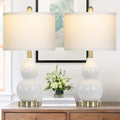 Vinmora™ Cinkeda Double Gourd Ceramic Table Lamps Set of - Premium Bedding & Home by Vinmora™
