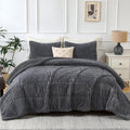 Vinmora™ Jessy Home 3 Piece Fleece Queen Comforter Set - Premium Comforter Set by Vinmora™
