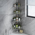 Vinmora™ LazySpin 4-Tier Corner Shower Caddy Tension Pole, Fits - Premium Bedding & Home by Vinmora™