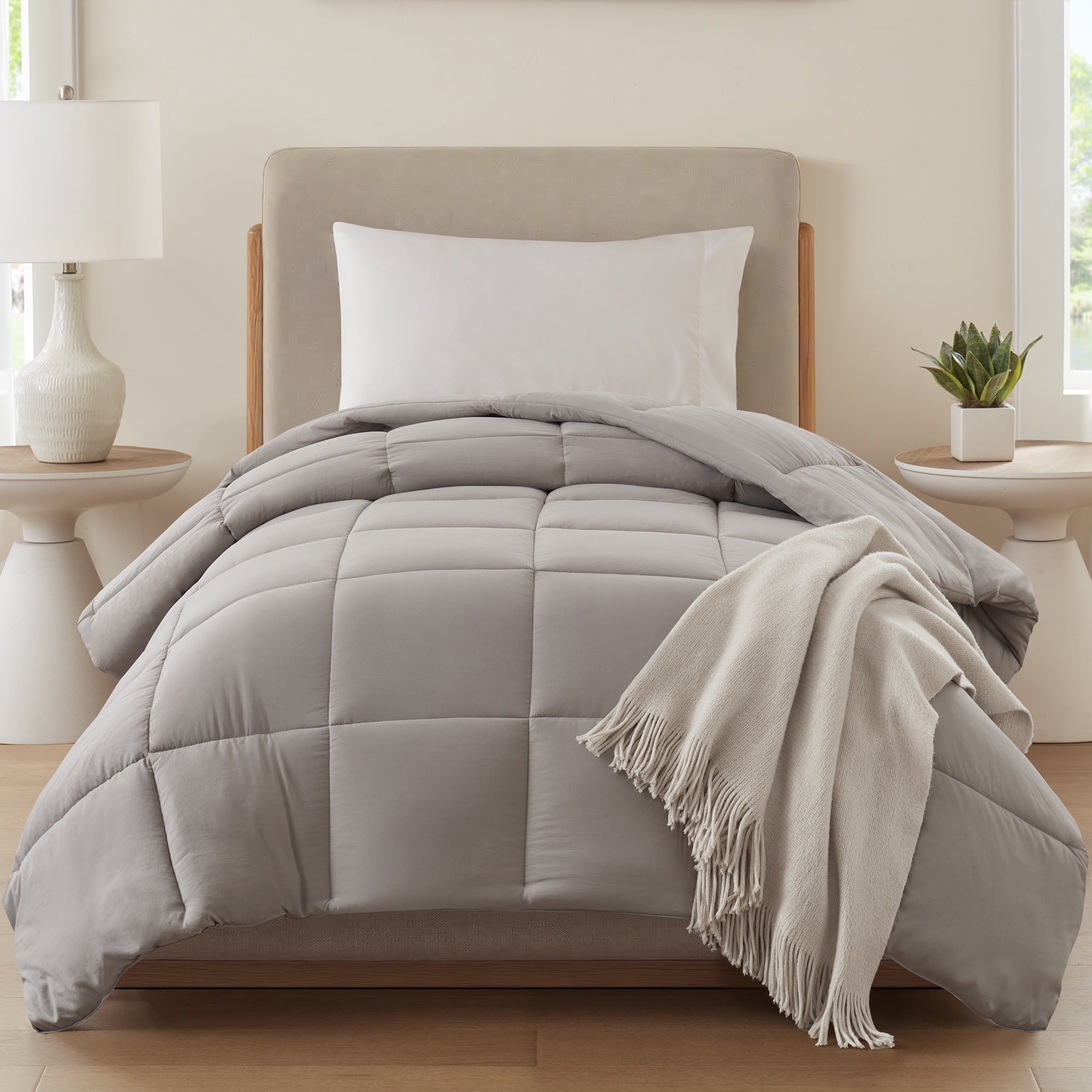 Vinmora™ Twin/Twin XL Comforter, Down Alternative, All-Season, Stone - Premium Comforter Set by Vinmora™