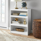 Vinmora™ Framed 3-Shelf Bookcase with Adjustable Shelves, White - Premium Bedding & Home by Vinmora™