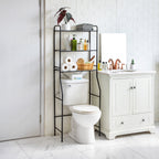 Vinmora™ Over-the-Toilet Steel Storage Unit with 3 Shelves and - Premium Bedding & Home by Vinmora™