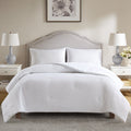 Vinmora™ Full/Queen Comforter, Reversible Down Alternative, All-Season, White Seersucker - Premium Comforter Set by Vinmora™