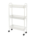 Vinmora™ Slim 3-Tier Rolling Bathroom Storage Cart with Hooks - Premium Bedding & Home by Vinmora™