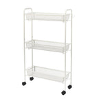 Vinmora™ Slim 3-Tier Rolling Bathroom Storage Cart with Hooks - Premium Bedding & Home by Vinmora™