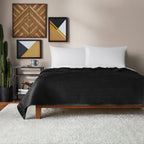 Vinmora™ Soft Velvet Quilt, Full/Queen, Rich Black, Soft & - Premium Comforter Set by Vinmora™