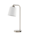Vinmora™ Modern Desk Lamp with Outlet, Brushed Nickel Base - Premium Bedding & Home by Vinmora™