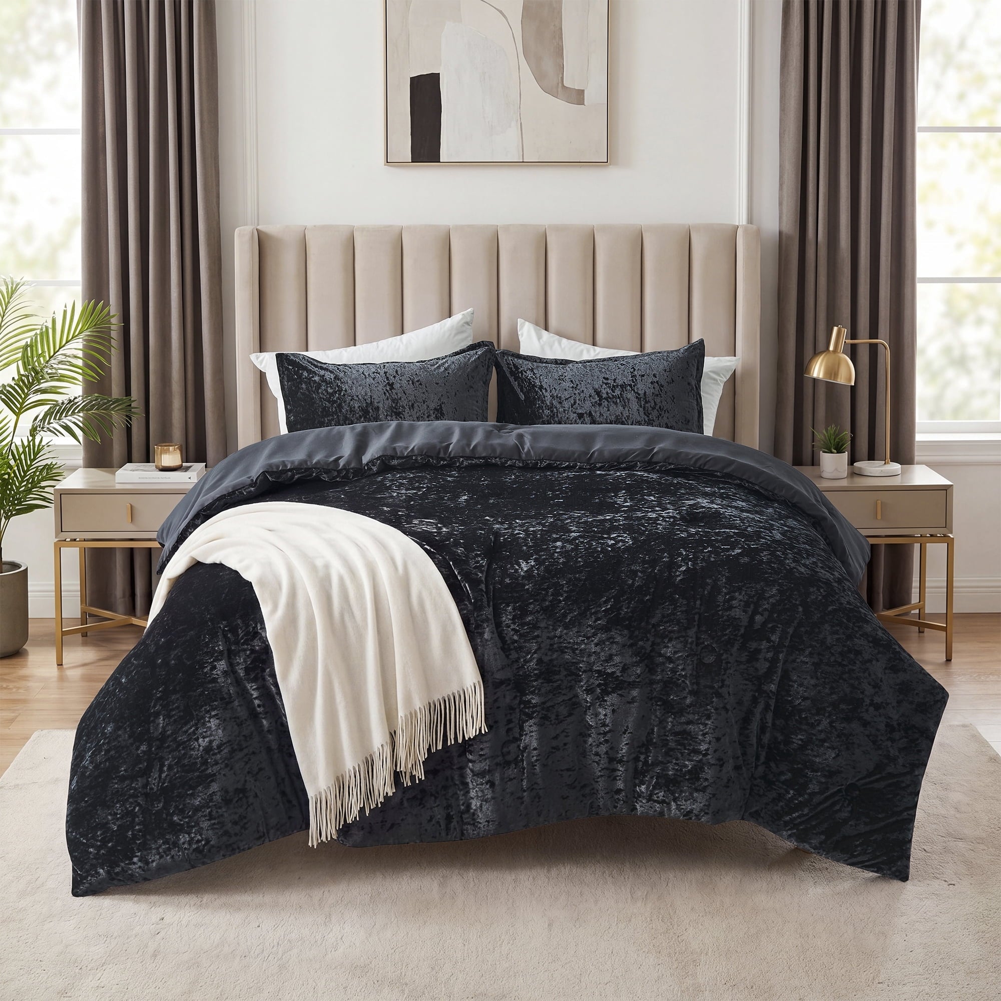 Vinmora™ Regency Heights Full/Queen Cozy Velvet Comforter Sets, Luxury - Premium Comforter Set by Vinmora™