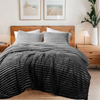 Vinmora™ Regency Heights King/Cal King Fluffy Ribbed Plush Comforter - Premium Comforter Set by Vinmora™