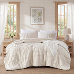 Vinmora™ Regency Heights Queen Comforter Set, Boho 3-Piece Pintuck - Premium Comforter Set by Vinmora™