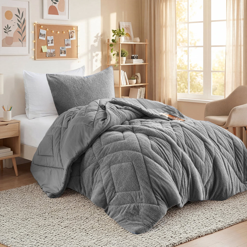 Vinmora™ Regency Heights Twin/Twin XL Quilted Plush Comforter Set - Premium Comforter Set by Vinmora™