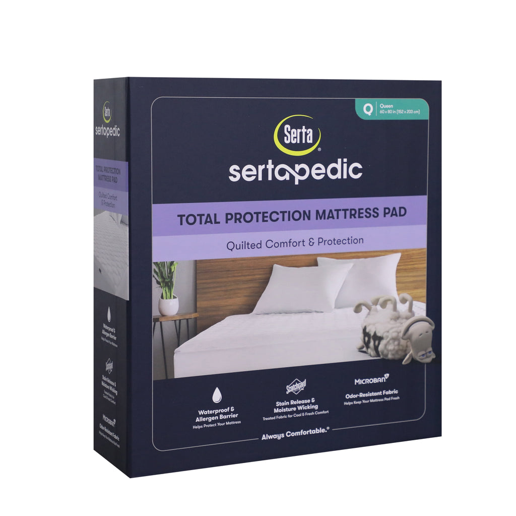 Vinmora™ Sertapedic Total Protection Waterproof Mattress Pad, Queen - Premium Mattress Protector & Topper by Vinmora™
