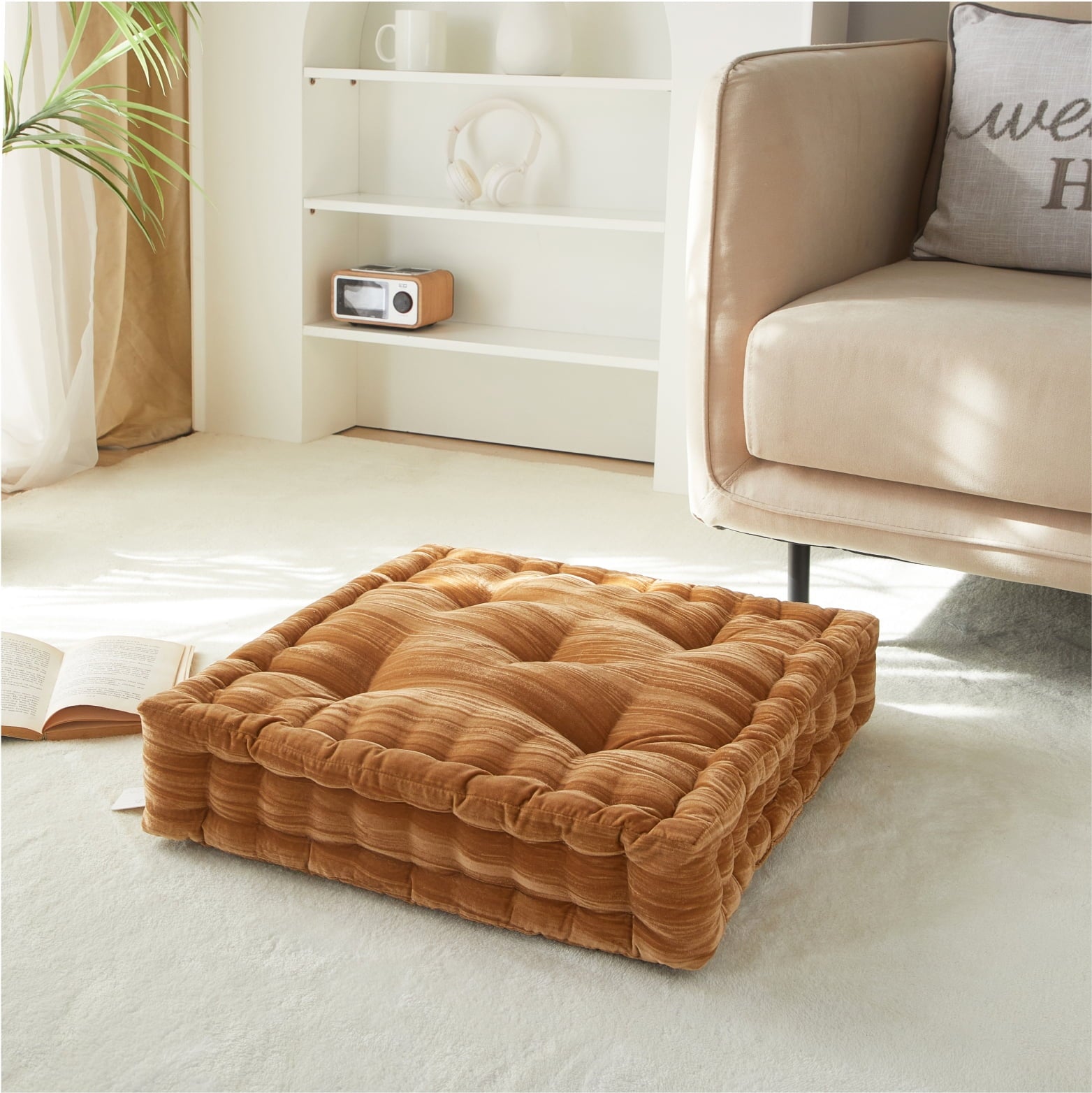 Vinmora™ Home Decor Collection Style House Yellow Velvet Decorative - Premium Pillow by Vinmora™