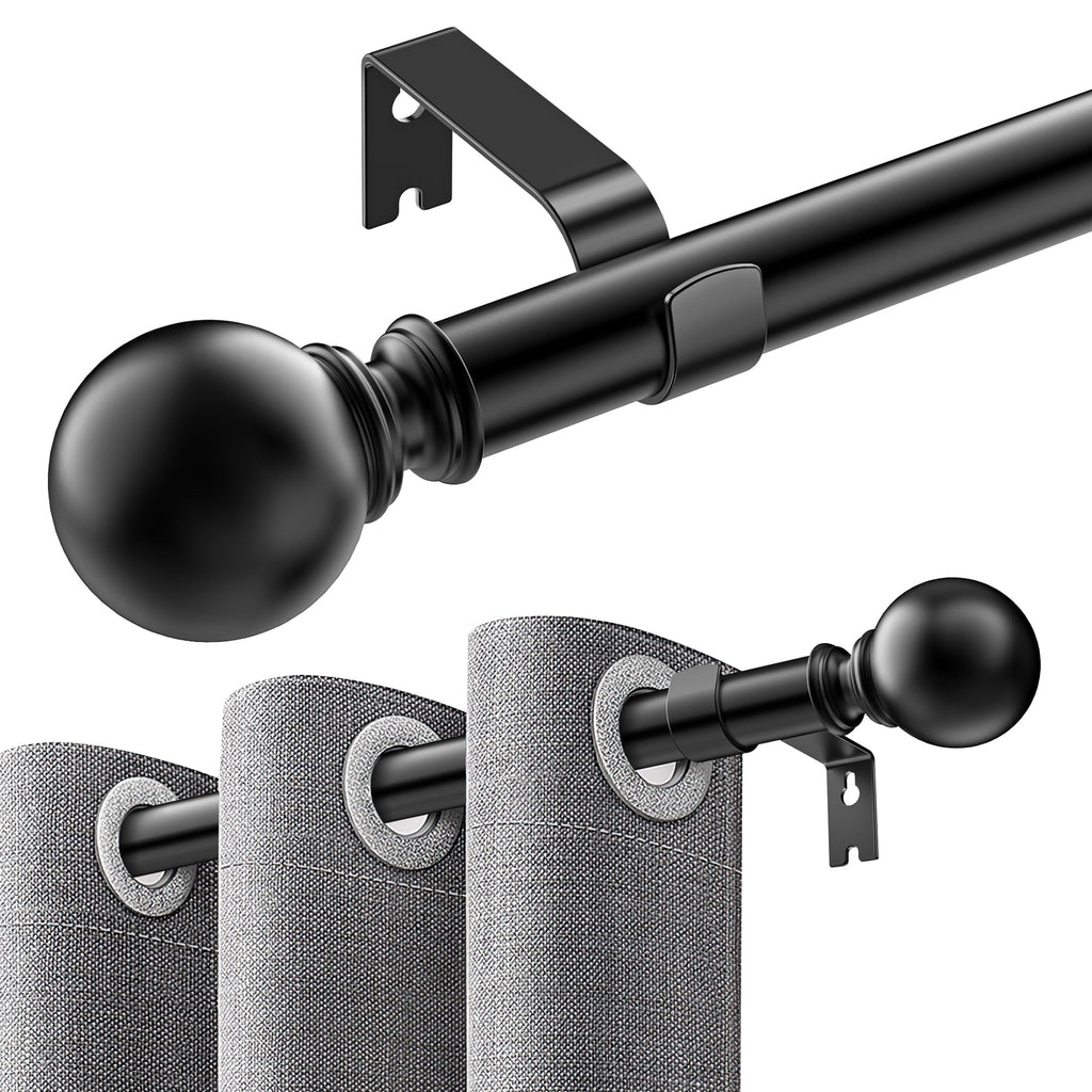 Vinmora™ Single Curtain Rods for Windows 32 to 120 - Premium Curtain & Window Hardware by Vinmora™