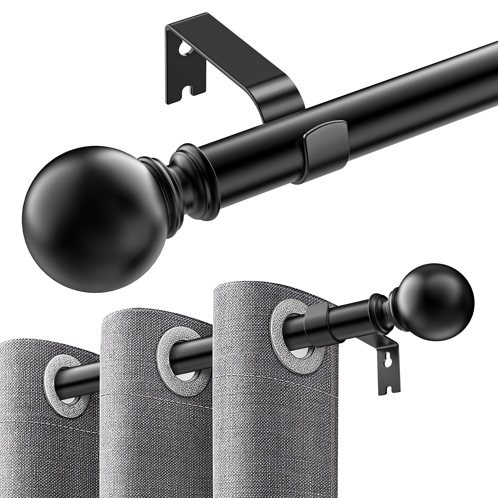 Vinmora™ Single Curtain Rods for Windows 32 to 120 - Premium Curtain & Window Hardware by Vinmora™