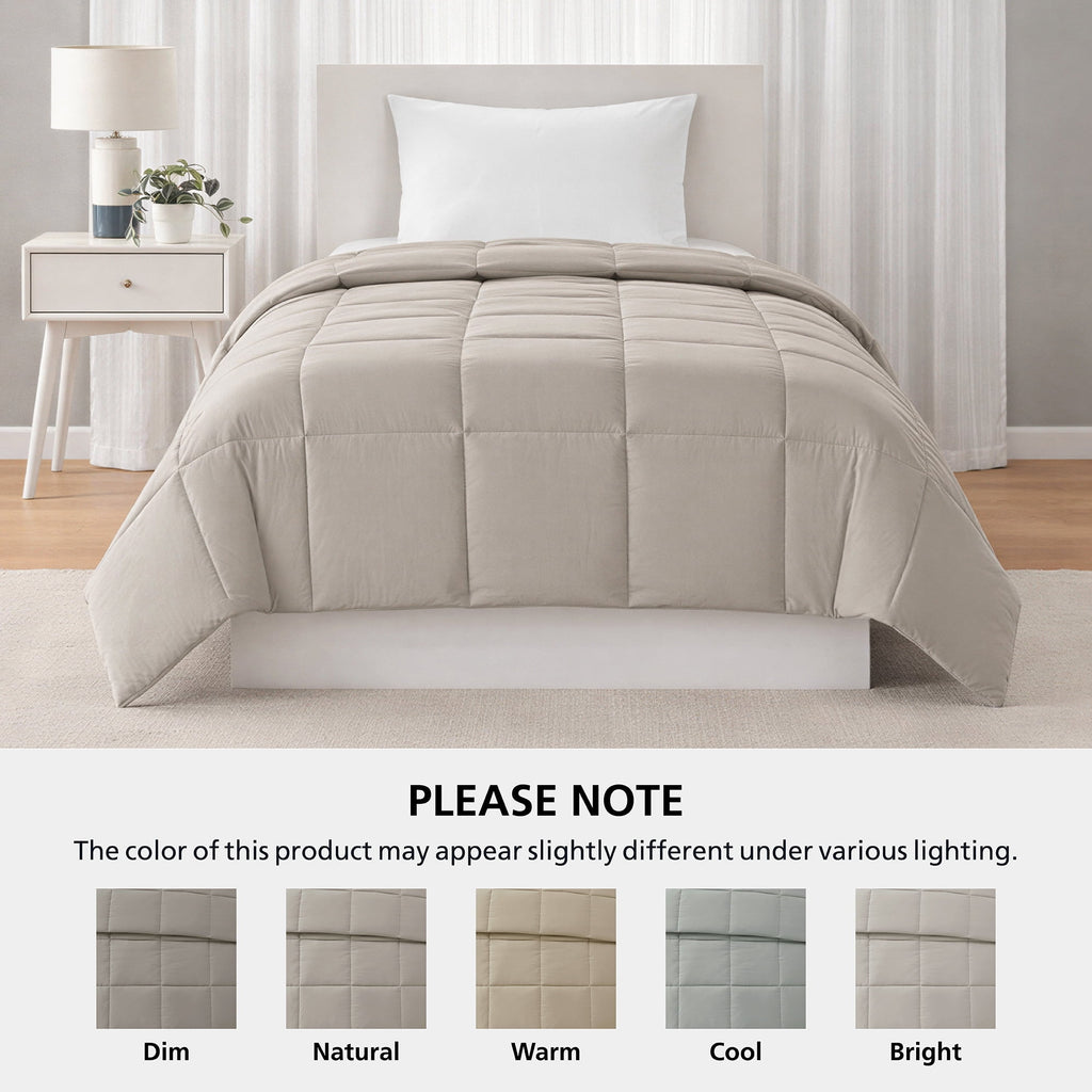 Vinmora™ Twin/Twin XL Comforter, Down Alternative, All-Season, Stone - Premium Comforter Set by Vinmora™