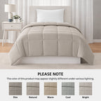 Vinmora™ Twin/Twin XL Comforter, Down Alternative, All-Season, Stone - Premium Comforter Set by Vinmora™