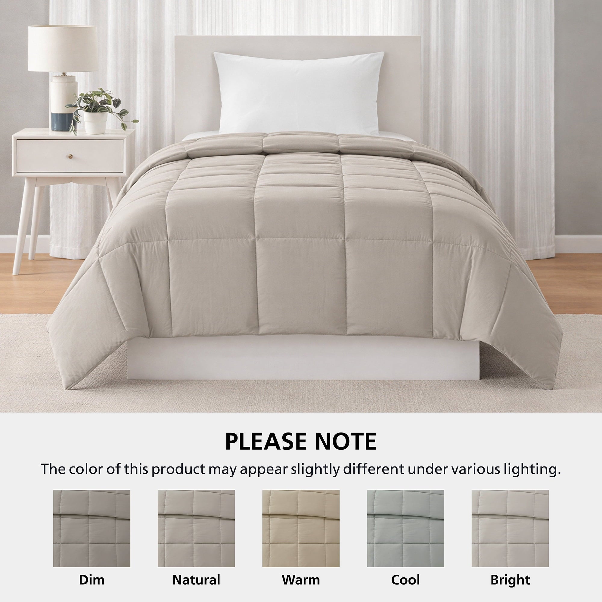 Vinmora™ Twin/Twin XL Comforter, Down Alternative, All-Season, Stone - Premium Comforter Set by Vinmora™