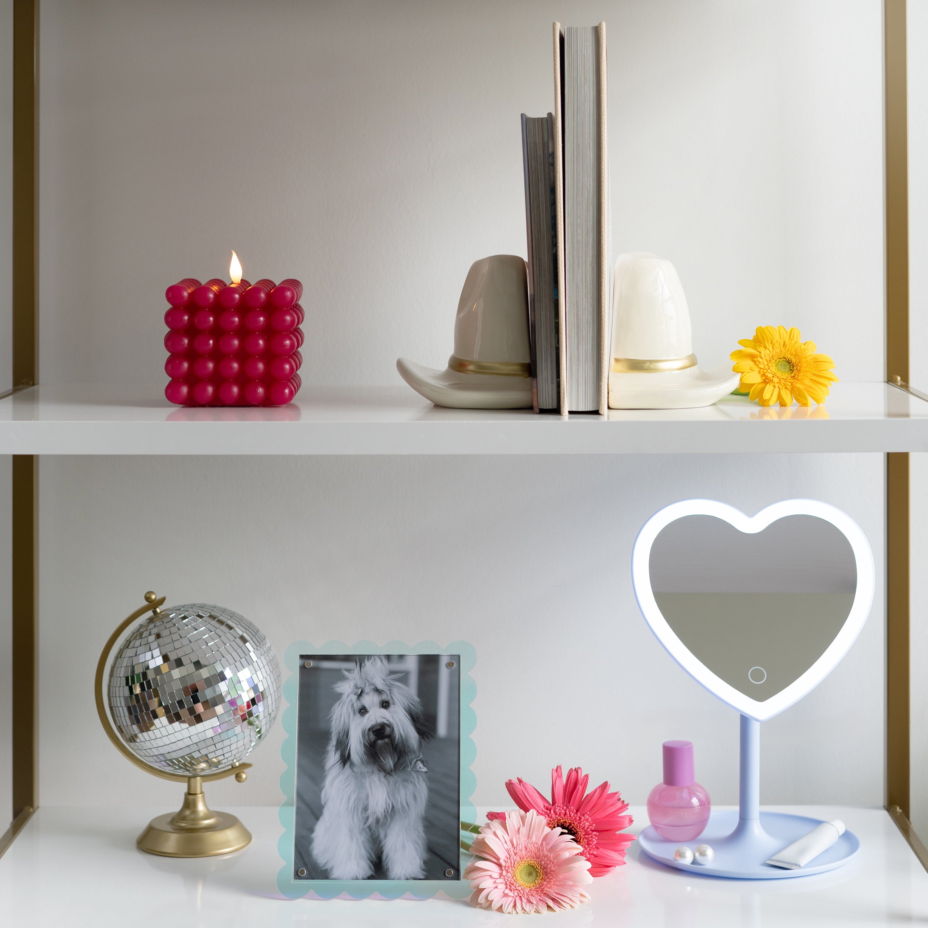 Vinmora™ 11.26" Tall Light Blue Plastic Frame Tabletop Heart - Premium Bedding & Home by Vinmora™