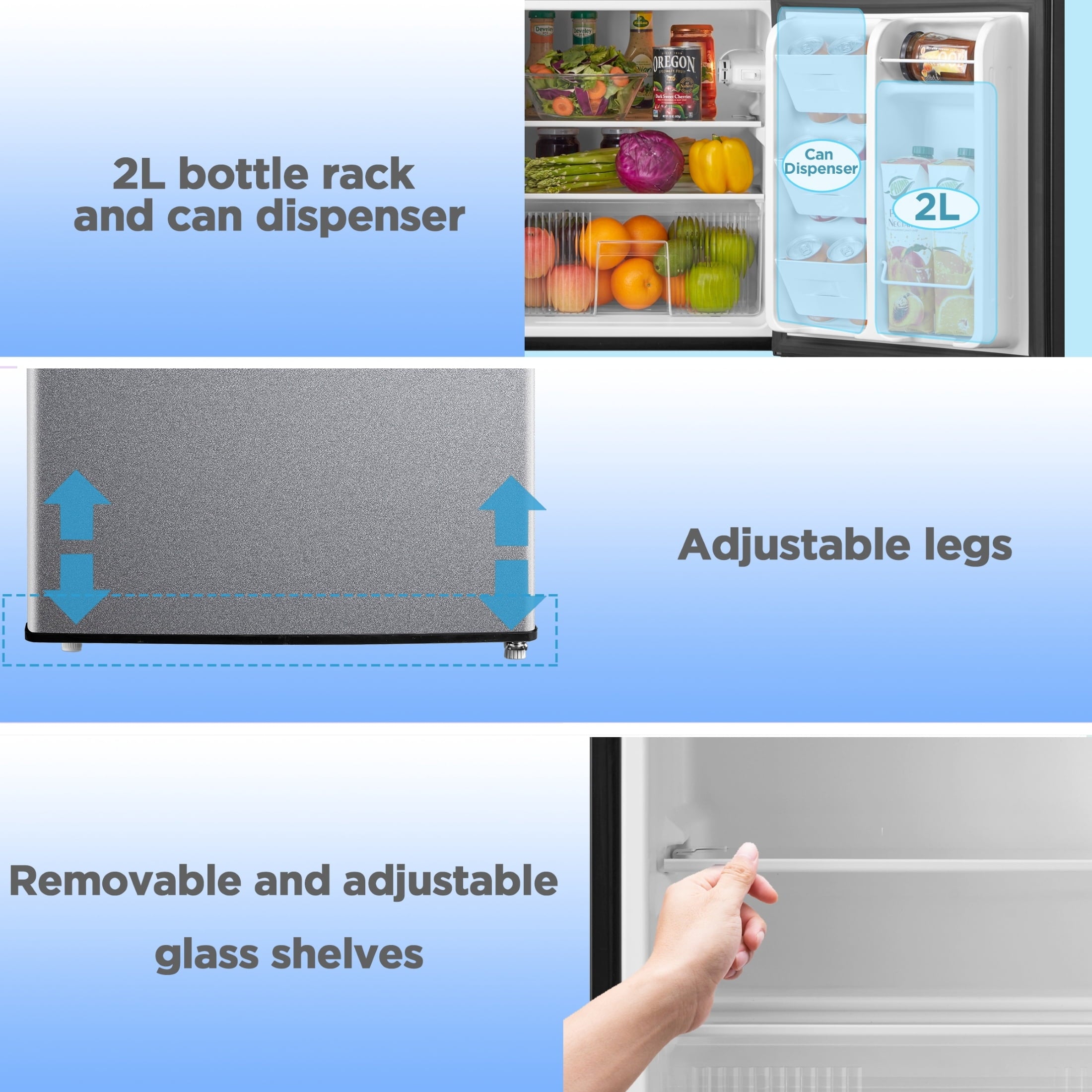 Vinmora™ 3.2 Cu Ft 2-Door Compact Refrigerator with Freezer - Premium Bedding & Home by Vinmora™