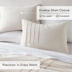 Vinmora™ Regency Heights Queen Comforter Set, Boho 3-Piece Pintuck - Premium Comforter Set by Vinmora™