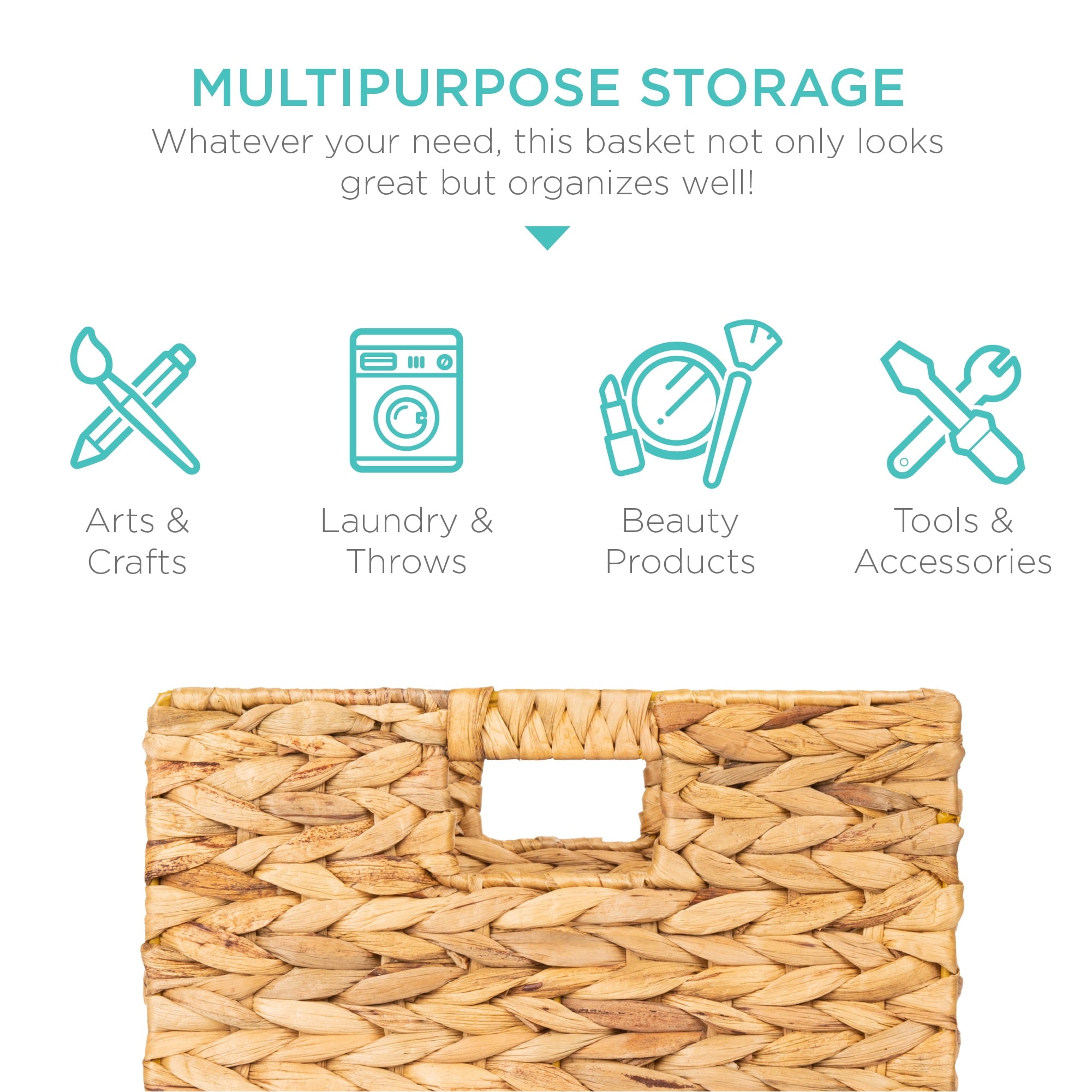 Vinmora™ Best Choice Products 10.5x10.5in Hyacinth Storage Baskets, Set - Premium Curtain & Window Hardware by Vinmora™