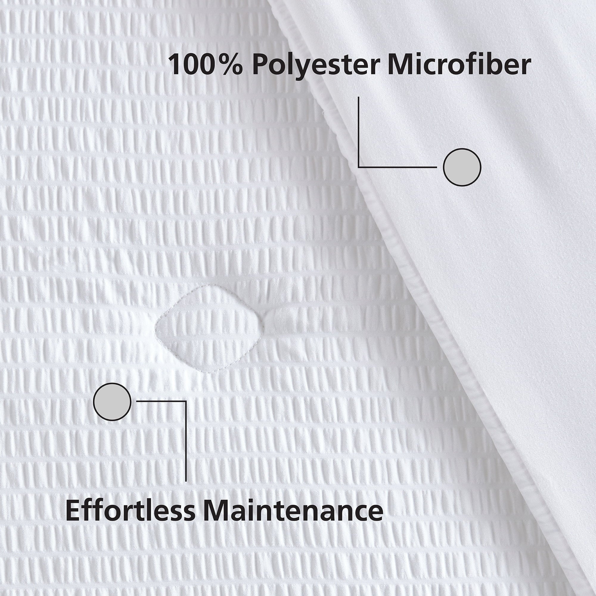 Vinmora™ Full/Queen Comforter, Reversible Down Alternative, All-Season, White Seersucker - Premium Comforter Set by Vinmora™