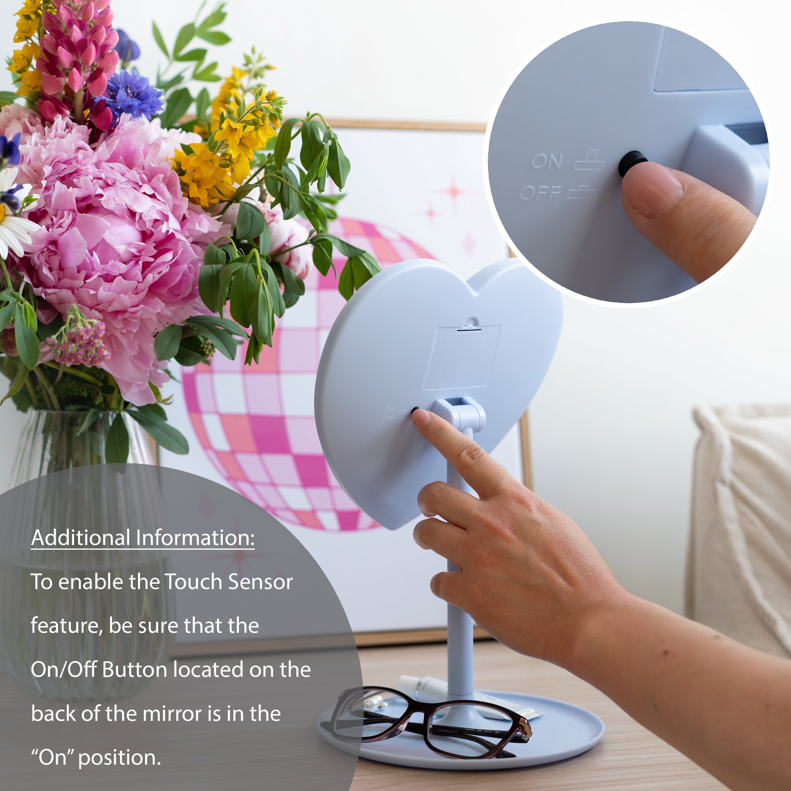 Vinmora™ 11.26" Tall Light Blue Plastic Frame Tabletop Heart - Premium Bedding & Home by Vinmora™