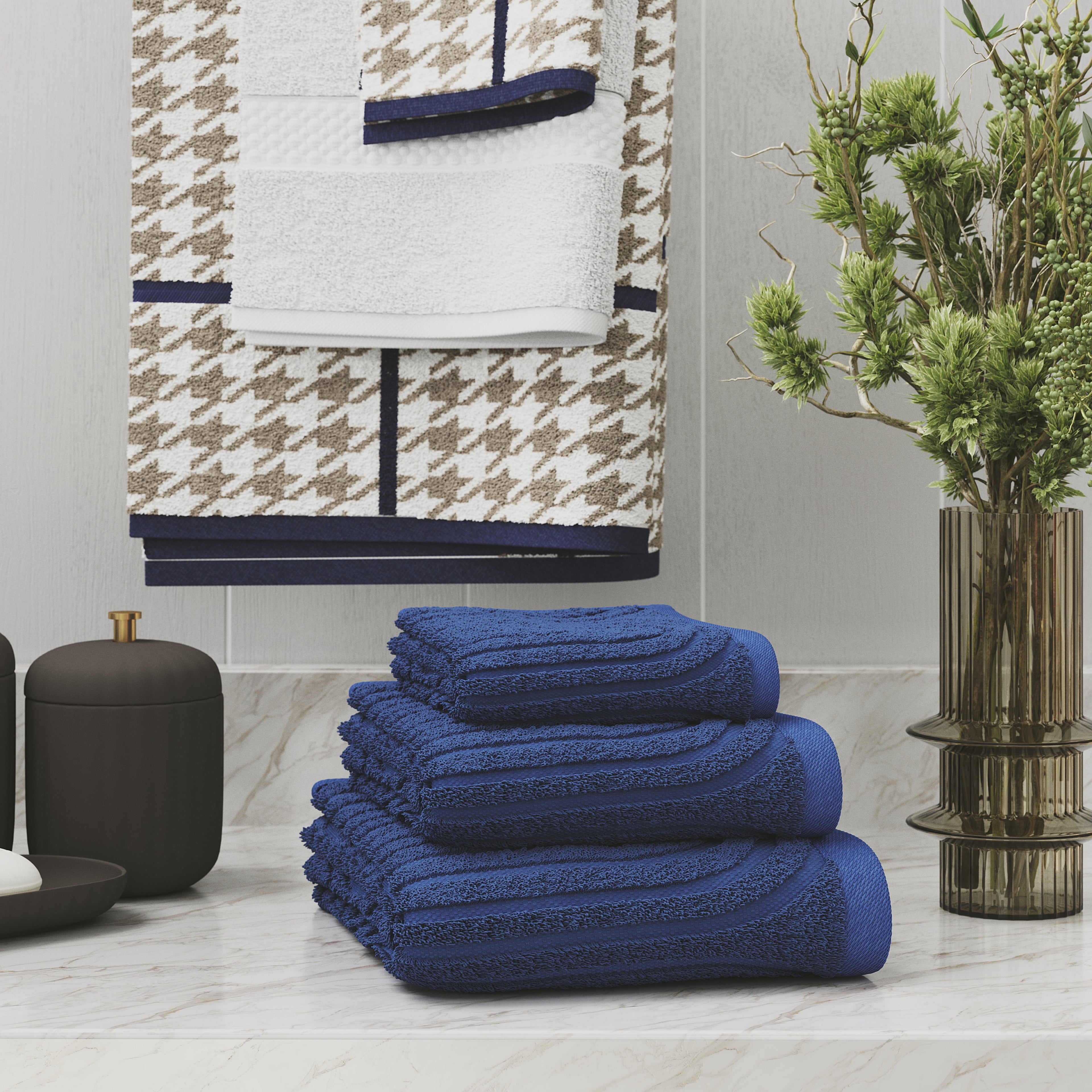 Vinmora™ 6-Piece Textured Bath Towel Set, Soft 100% Cotton - Premium Towel Set by Vinmora™