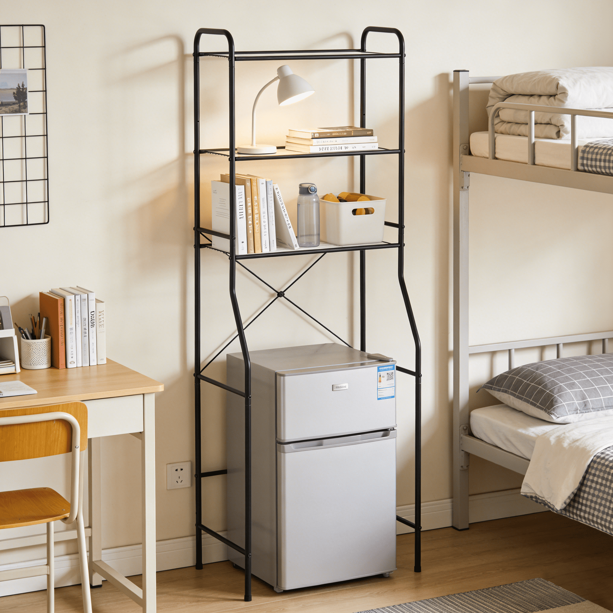 Vinmora™ Over-the-Toilet Steel Storage Unit with 3 Shelves and - Premium Bedding & Home by Vinmora™