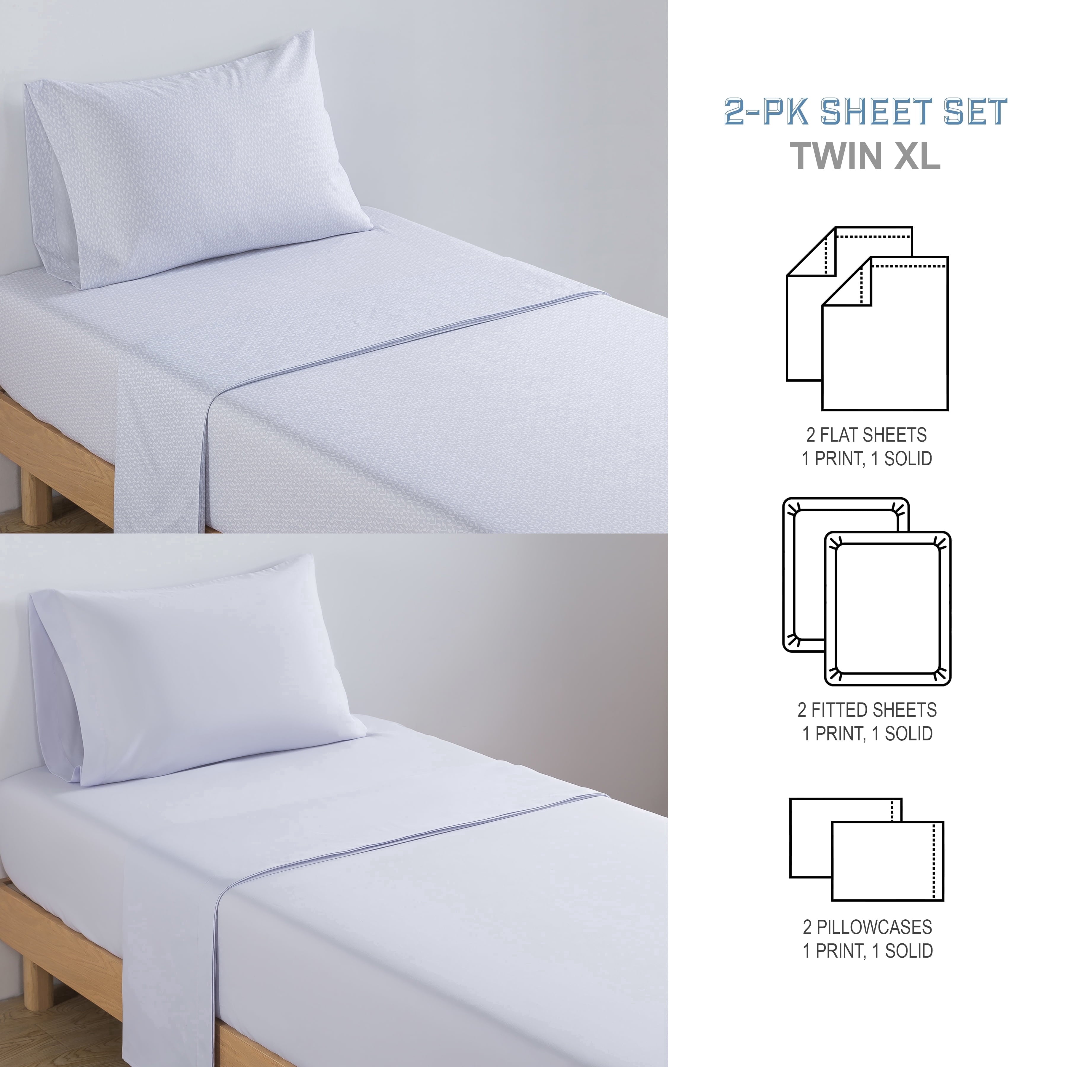 Vinmora™ Campus Comforts by New Sega Home 2-Pack Microfiber - Premium Sheet Set by Vinmora™