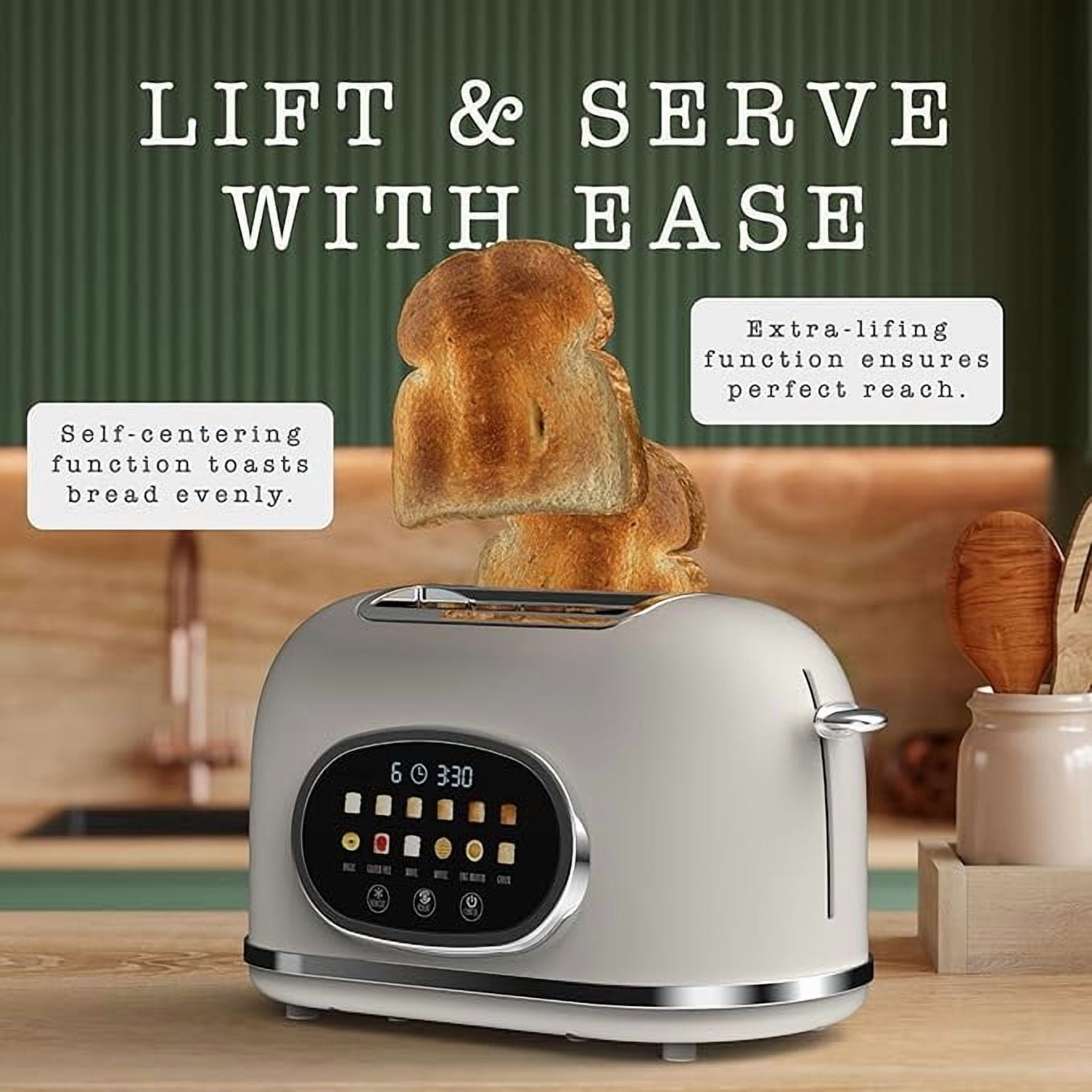 Vinmora™ Rae Dunn Toaster, Digital Retro Stainless Steel with - Premium Kitchen Appliance by Vinmora™
