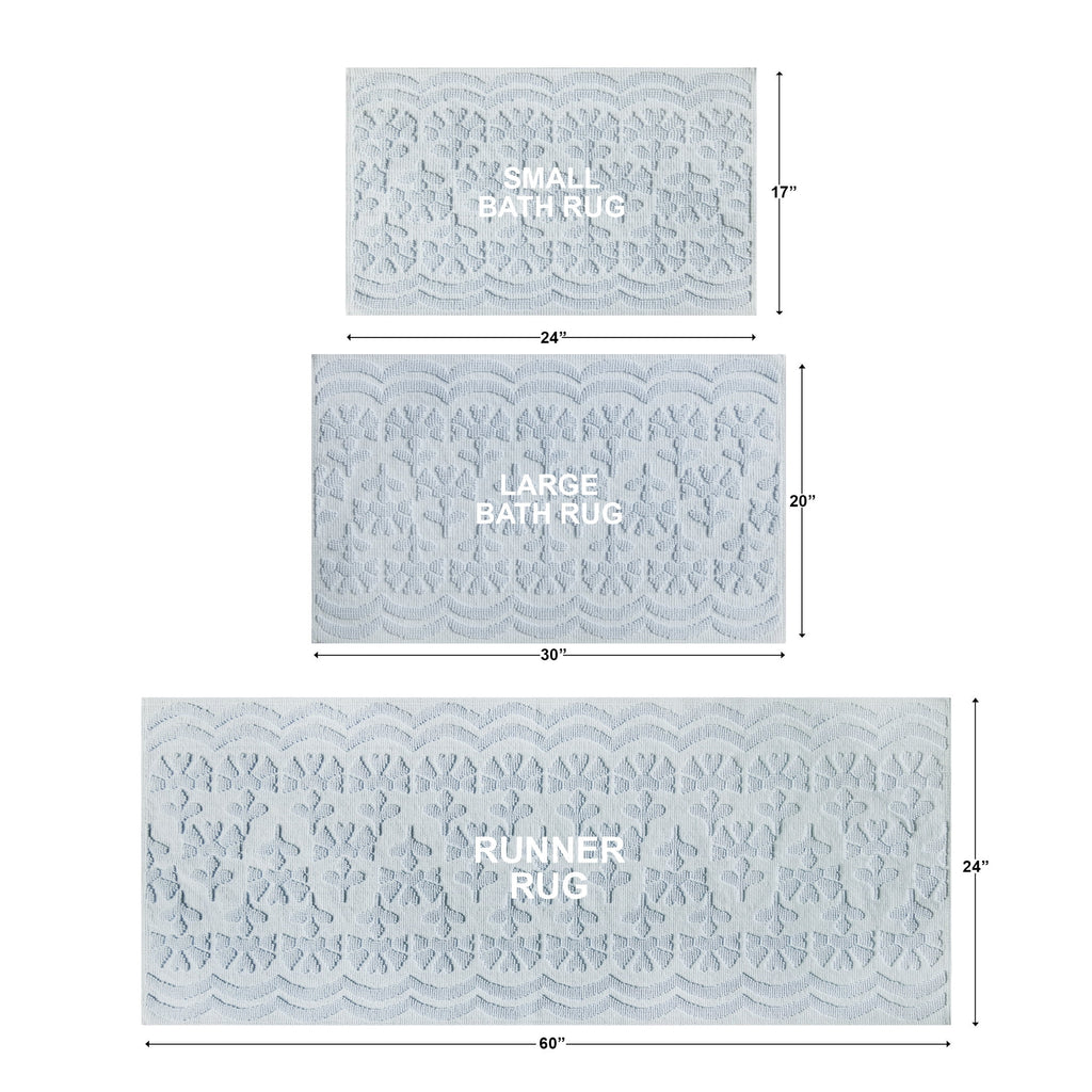 Vinmora™ Floral Block Scallop 2 Piece Bath Rug Set - Premium Bedding & Home by Vinmora™