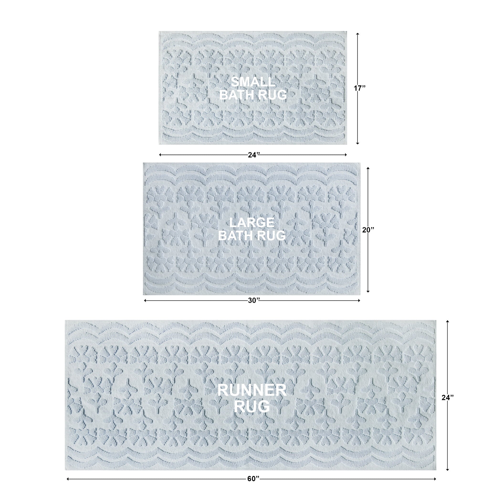 Vinmora™ Floral Block Scallop 2 Piece Bath Rug Set - Premium Bedding & Home by Vinmora™