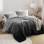 Vinmora™ Regency Heights King/Cal King Fluffy Ribbed Plush Comforter - Premium Comforter Set by Vinmora™