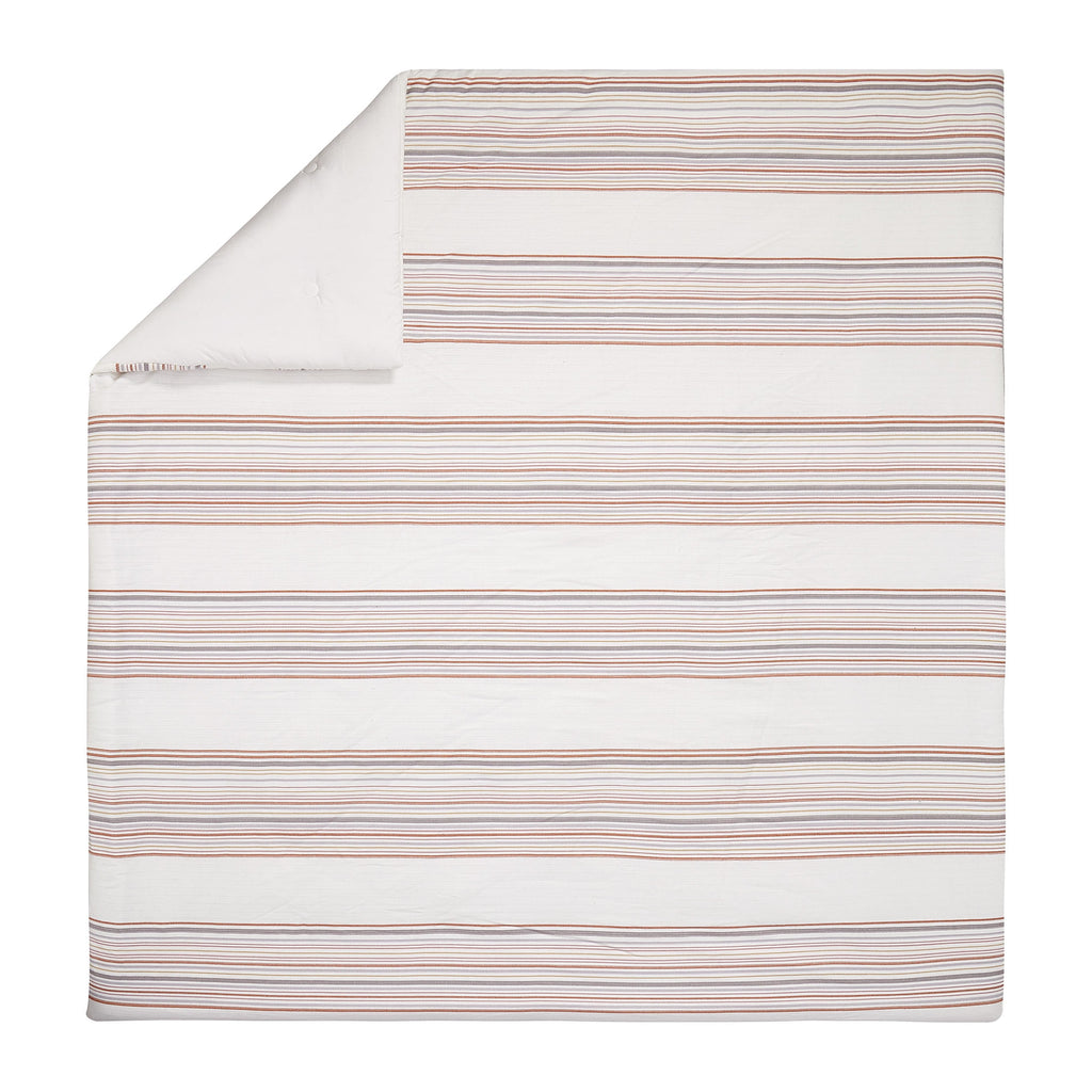 Vinmora™ 3-Piece Red Yarn Dye Stripe Comforter Set, Full/Queen - Premium Comforter Set by Vinmora™