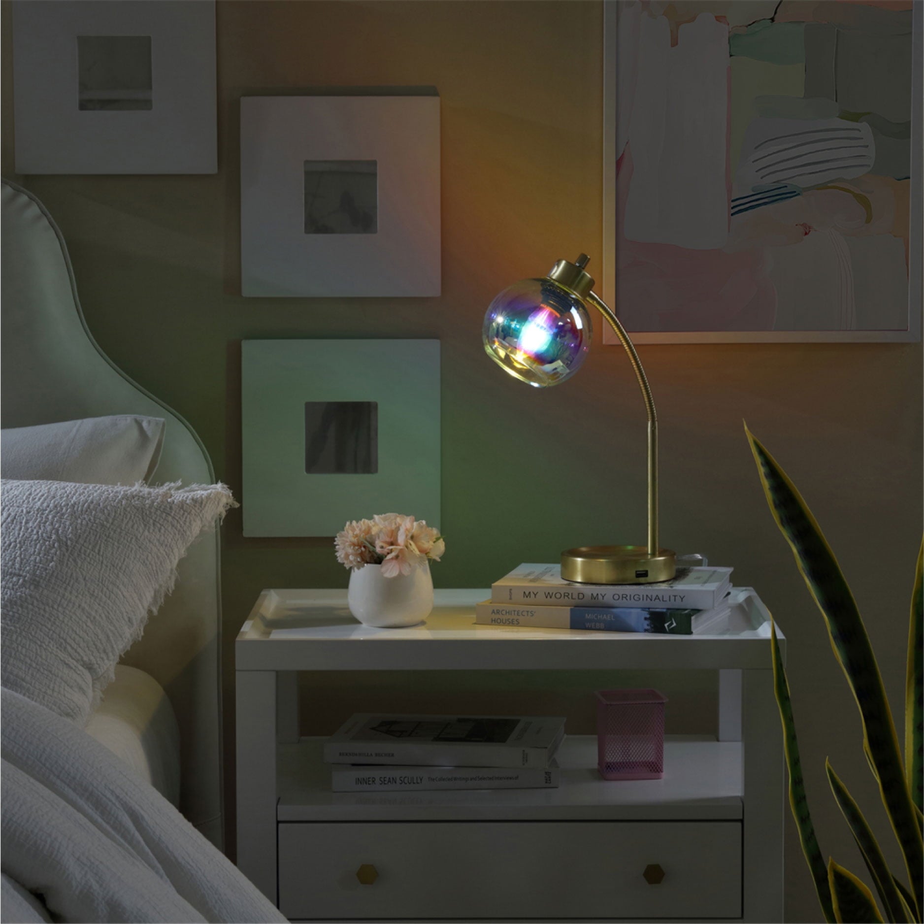 Vinmora™ Iridescent Orb Lamp, Gold - Premium Bedding & Home by Vinmora™