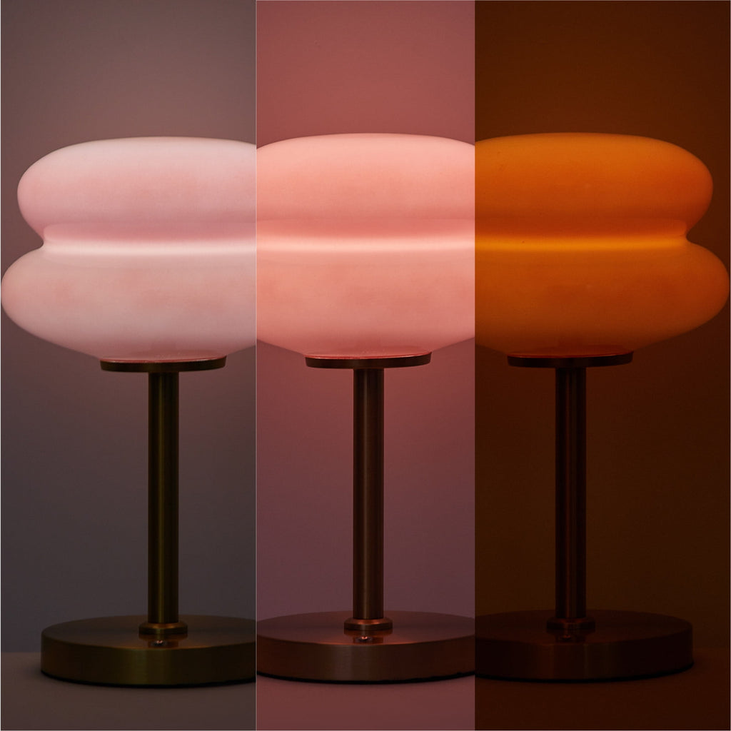 Vinmora™ Pink Double Bubble Glass Table Lamp, 12.4" H - Premium Bedding & Home by Vinmora™