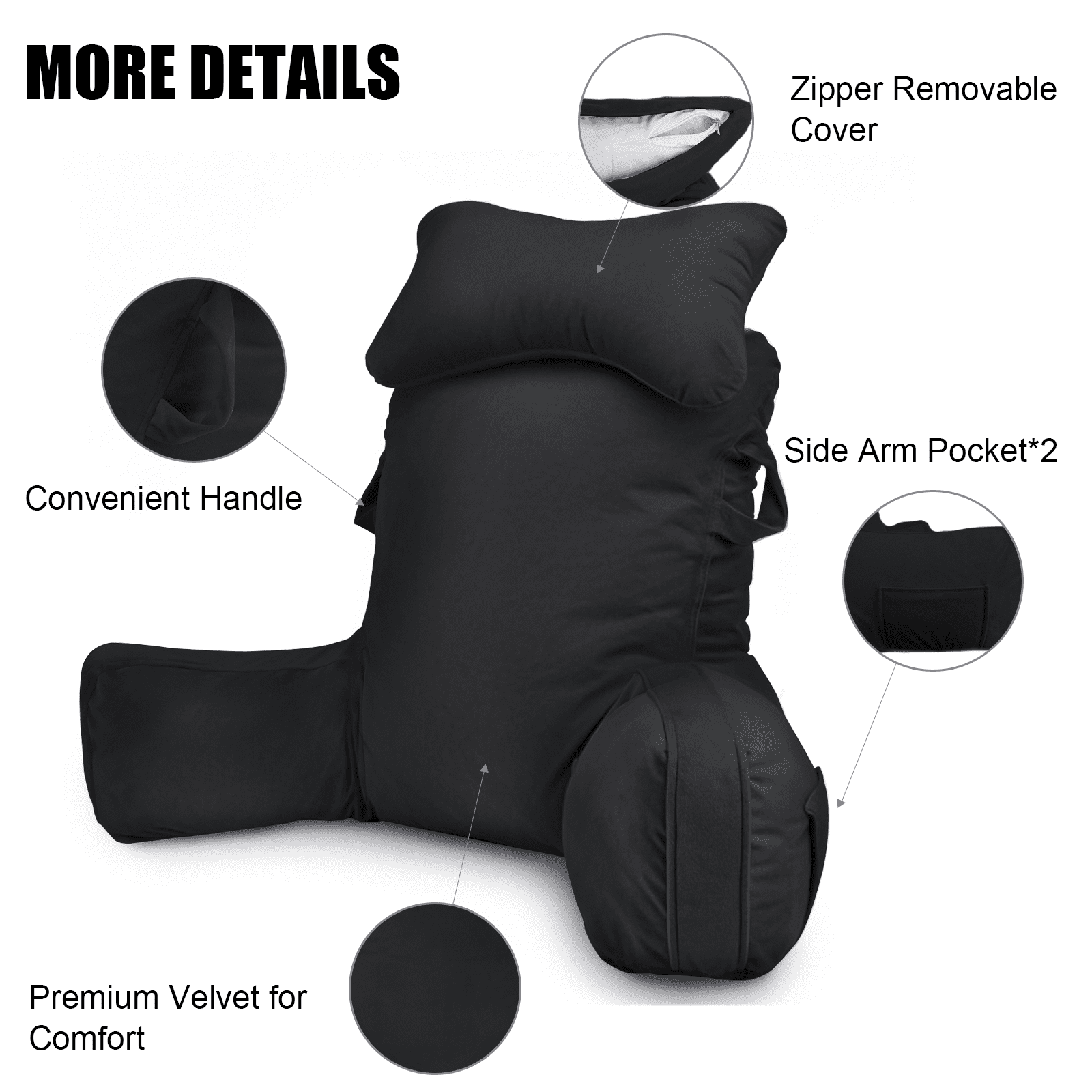 Vinmora™ PHOGARY 31inch Reading Pillow for Bed Backrest with - Premium Pillow by Vinmora™
