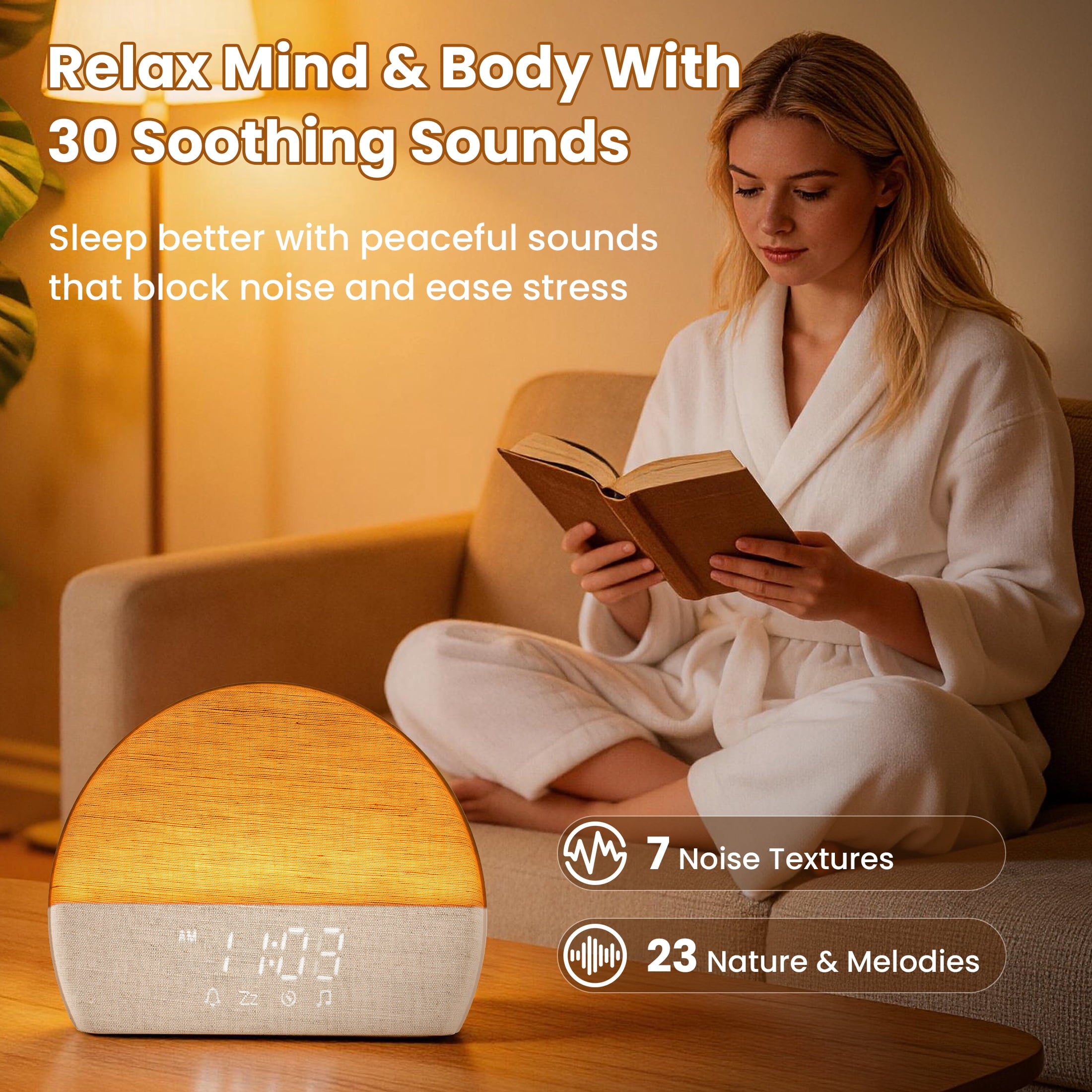 Vinmora™ Wake up Light Sunrise Alarm Clock with Sound - Premium Bedding & Home by Vinmora™