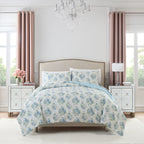 Vinmora™ Paris Hilton 3-Piece Coquette Floral Blue Comforter Set - Premium Comforter Set by Vinmora™