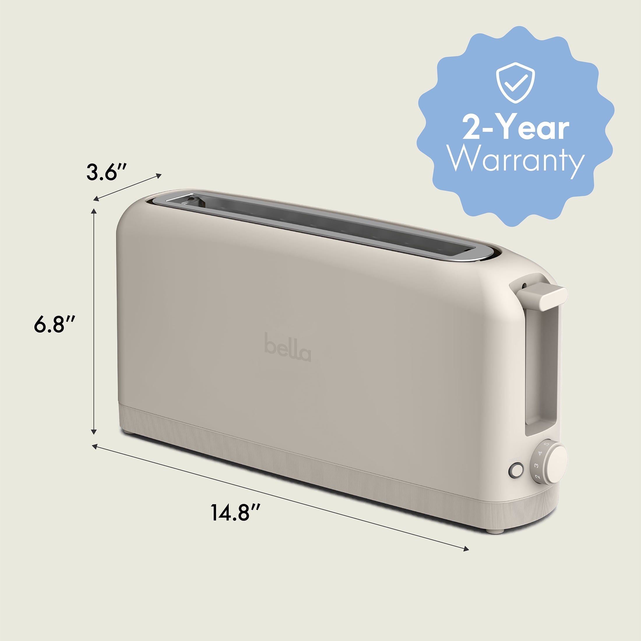 Vinmora™ bella 2-Slice Slim Toaster with Extra Long Slot - Premium Kitchen Appliance by Vinmora™