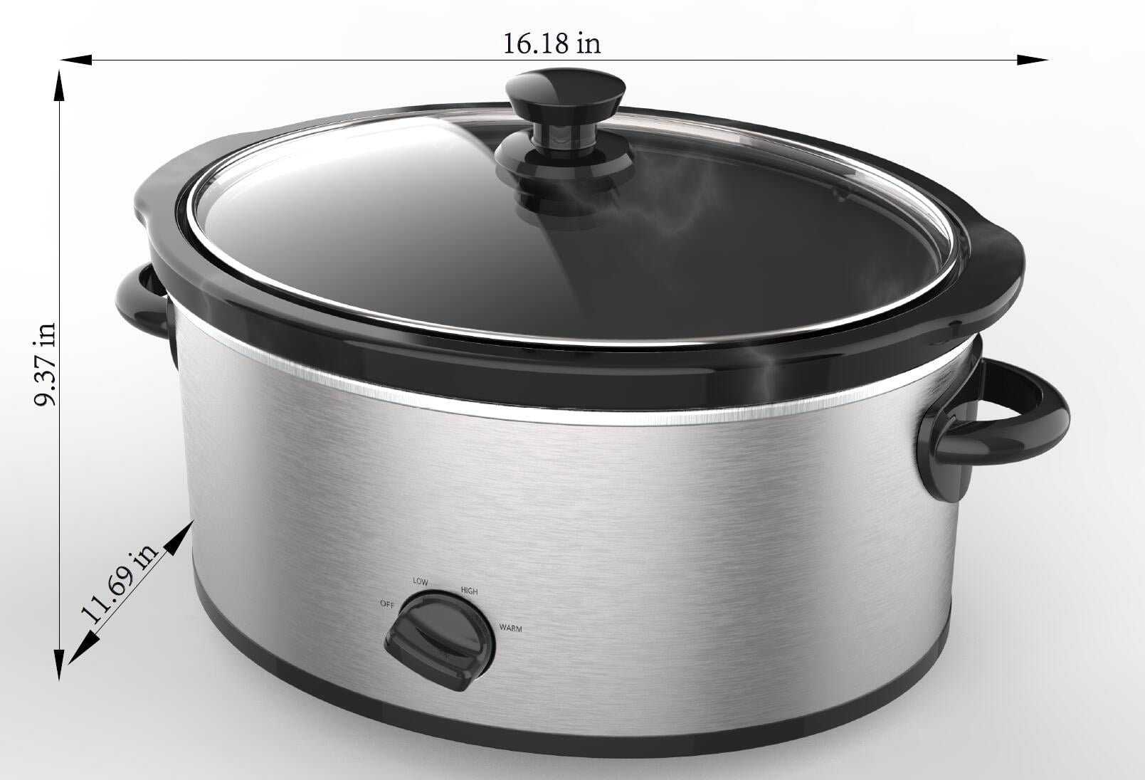 Vinmora™ 6 Quart Oval Slow Cooker With Stainless Steel - Premium Kitchen Appliance by Vinmora™
